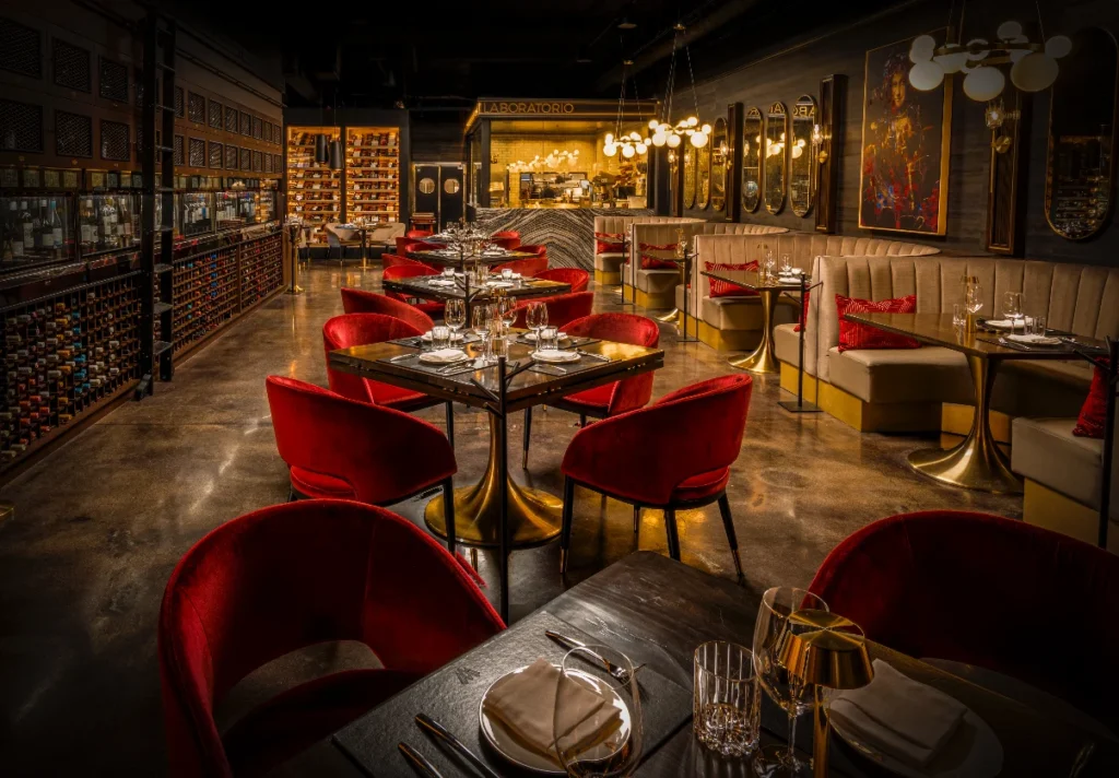 Dining room at WeVINO, a restaurant offering live music in Westlake Village